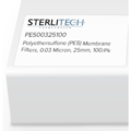 Sterlitech Polyethersulfone (PES) Membrane Filters, 0.03 Micron, 25mm, PK100 PES00325100